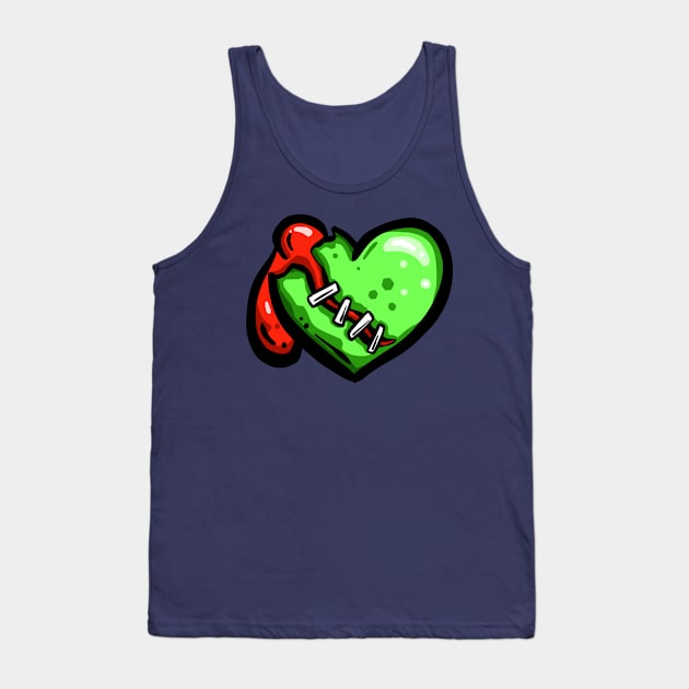 Zombie Love Heart Halloween Blood N Bones Tank Top by Squeeb Creative